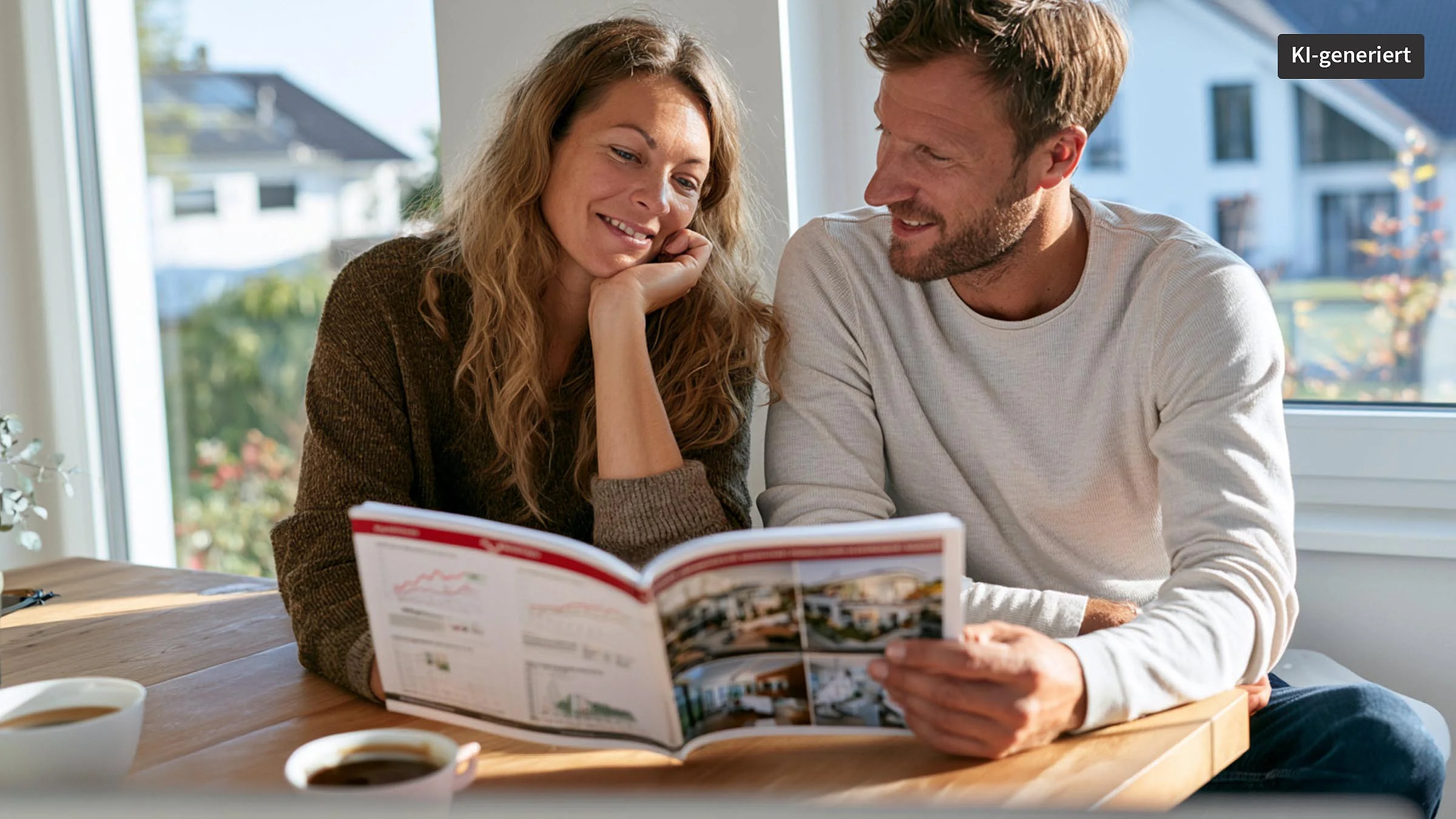Paar beim Vergleich der aktuellen Immobilienpreise