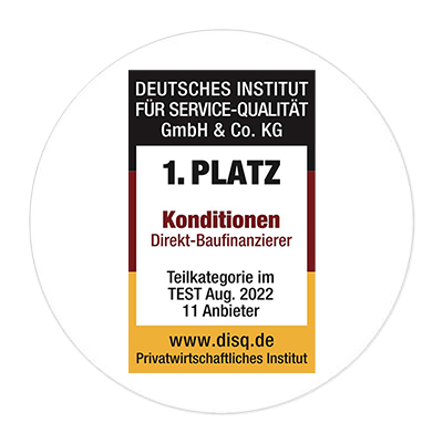 Siegel: Testsieger 2022 Konditionen für Baufinanzierung